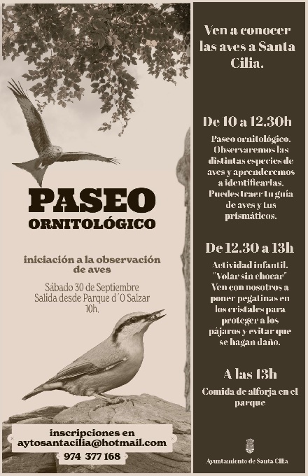 Paseo ornitológico, en Santa Cilia